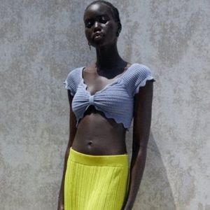 ZARA Purple Knit Cropped Top
